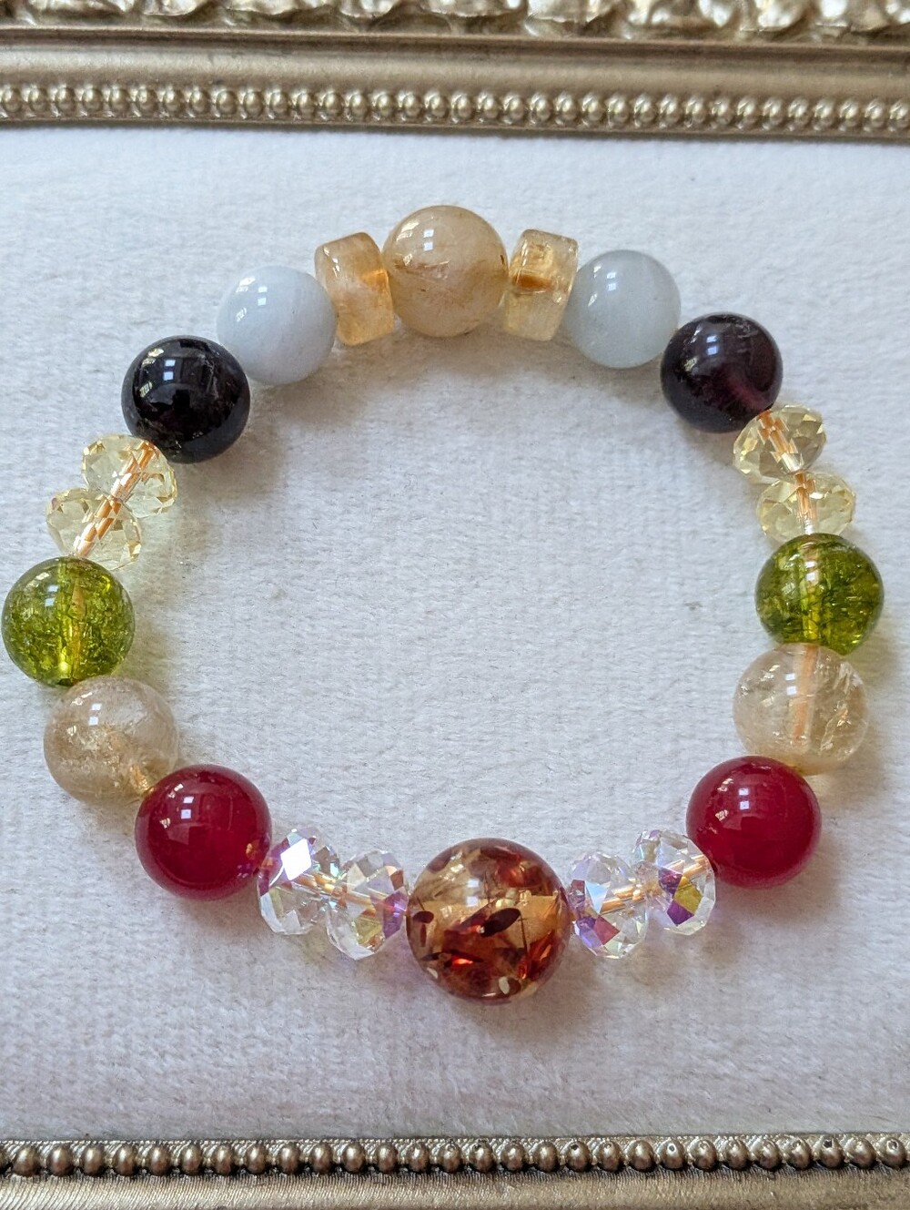 Multicolor Artisan Glass Stretch Bracelet
